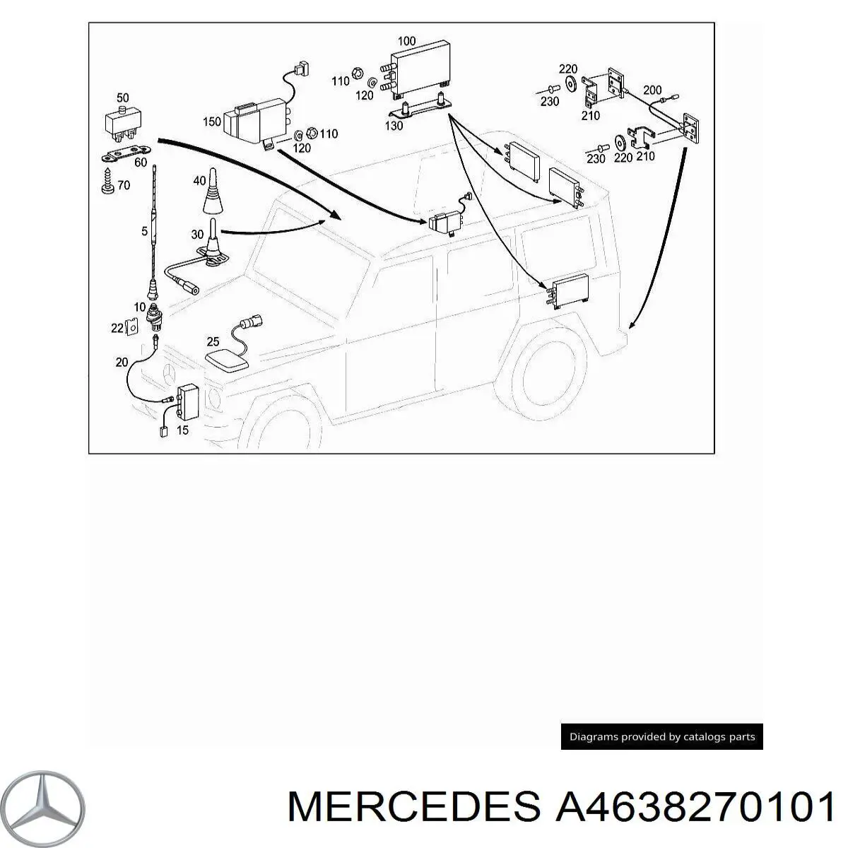 A4638270101 Mercedes Антенна на крышу