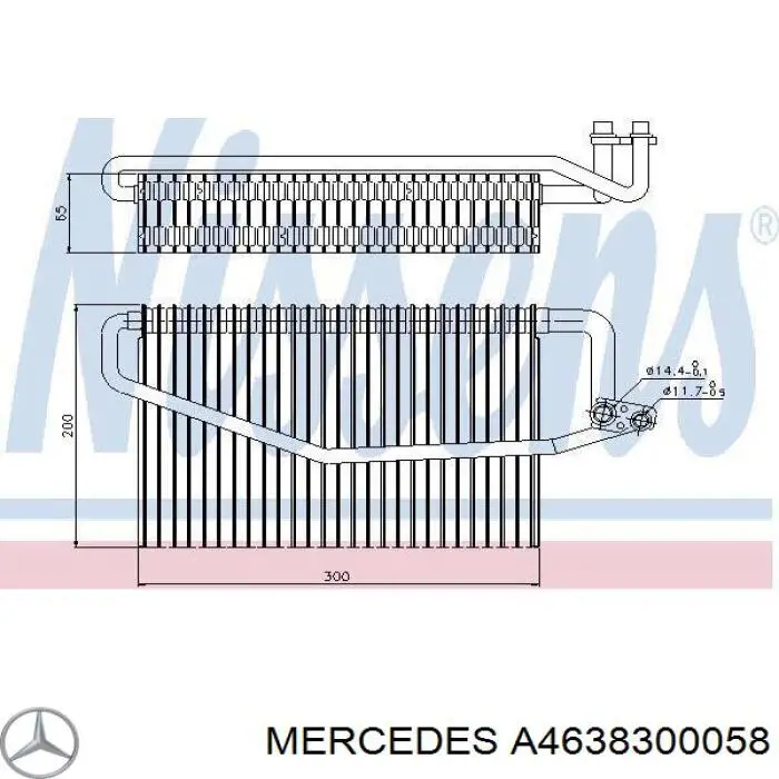 Купить A4638300058 Mercedes Радиатор кондиционера салонный, испаритель