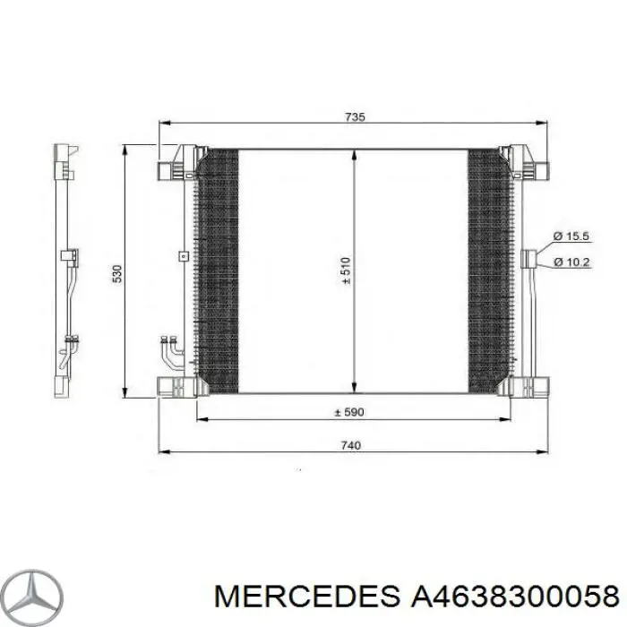Радиатор испарителя кондиционера Mercedes A4638300058 цена, от 132.82 USD