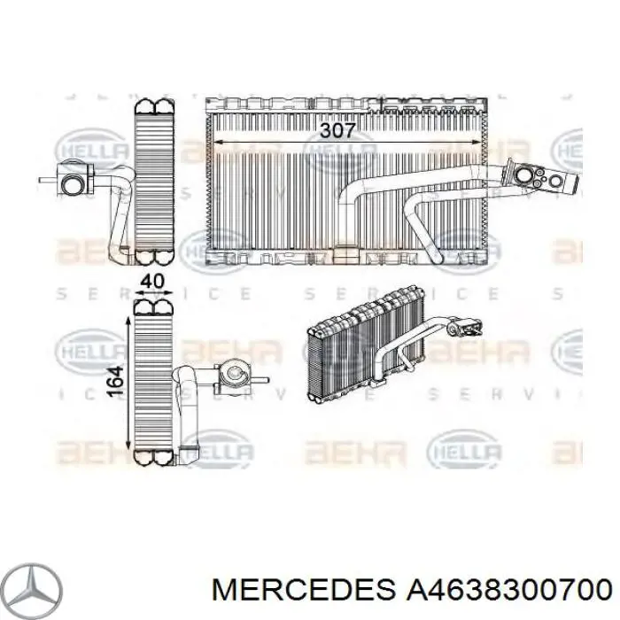 Испаритель кондиционера A4638300700 Mercedes