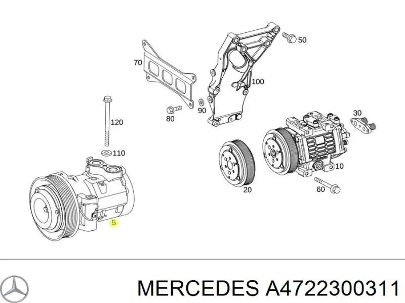 Compressor de aparelho de ar condicionado Ford Sierra I hatchback (GBC) (1982 - 1987) I