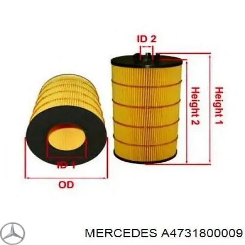 Масляный фильтр A4731800009 Mercedes