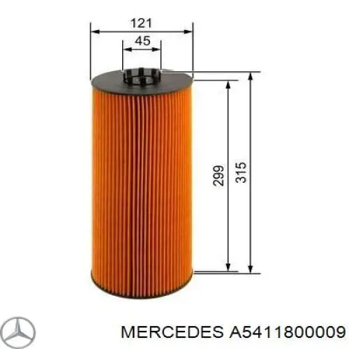 Купить A5411800009 Mercedes Фильтр центробежный очистки масла
