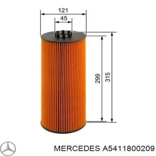A5411800209 Mercedes масляный фильтр