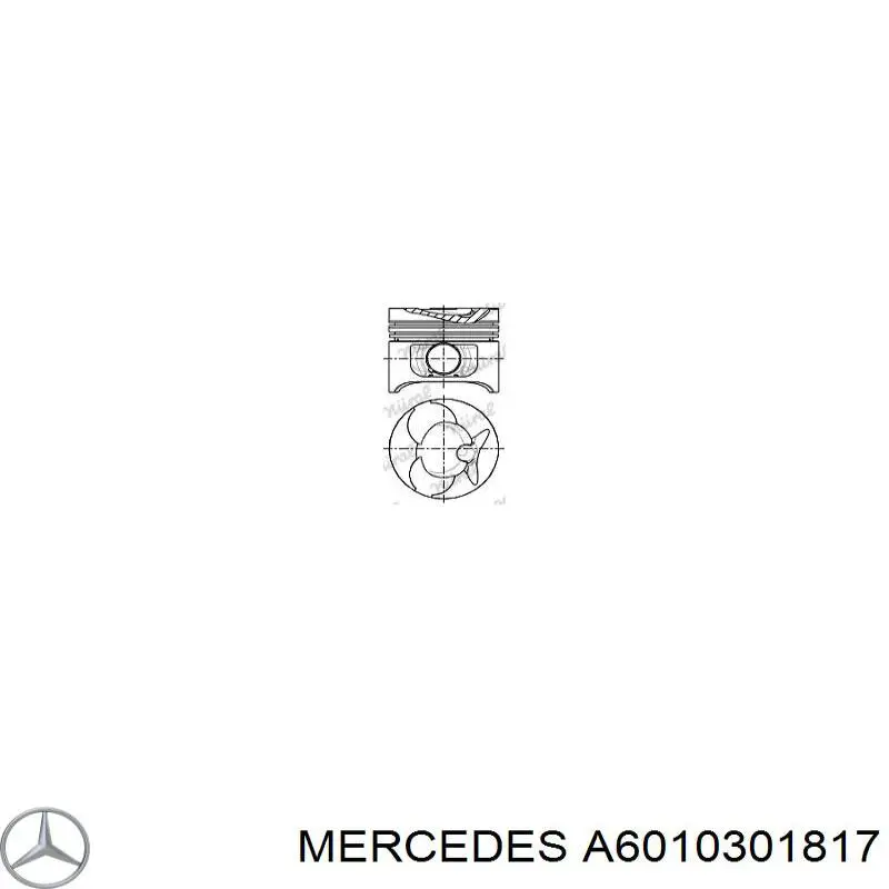 Поршень в комплекте на 1 цилиндр, STD Mercedes A6010301817