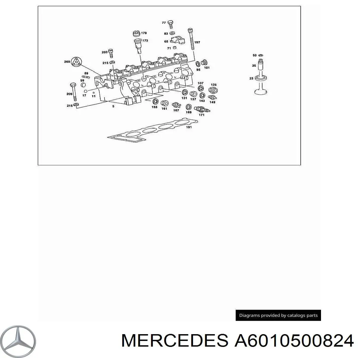 A6010500824 Mercedes guia de válvula de admissão