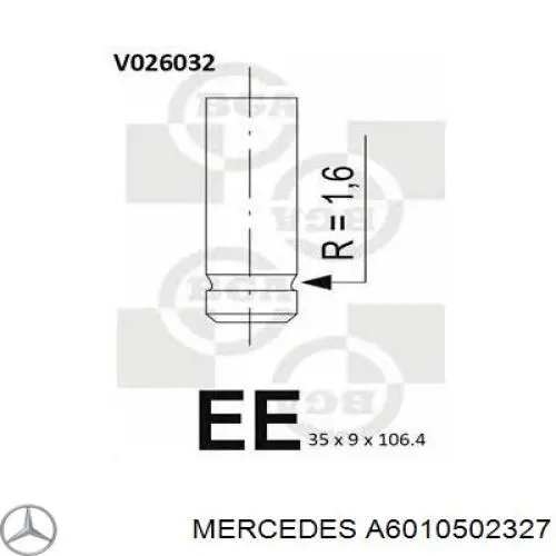 A6010502327 Mercedes клапан выпускной