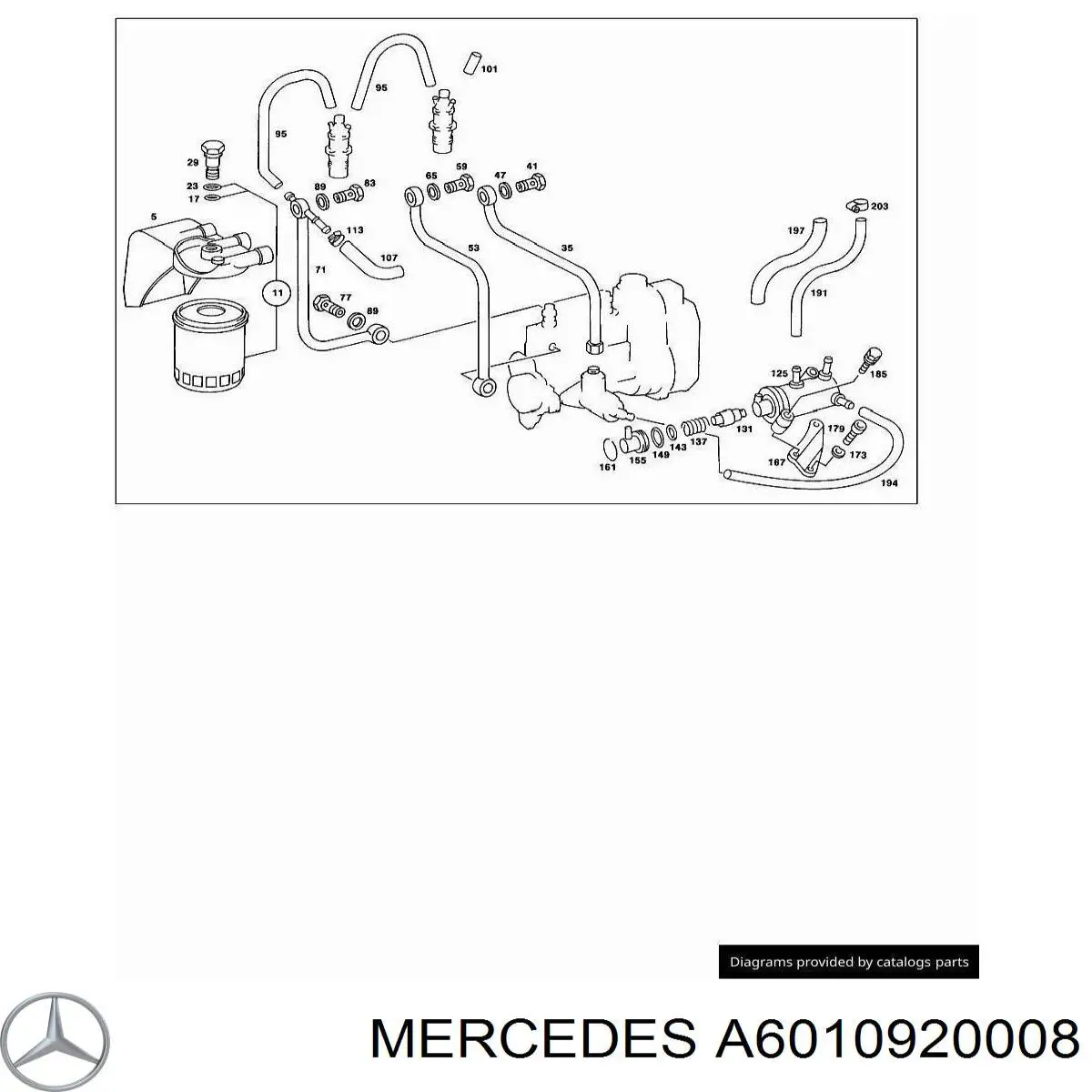 Caixa de filtro de combustível para Mercedes E (W124)