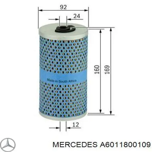 Filtro de óleo Mercedes A6011800109 preço, a partir de 13,59 USD
