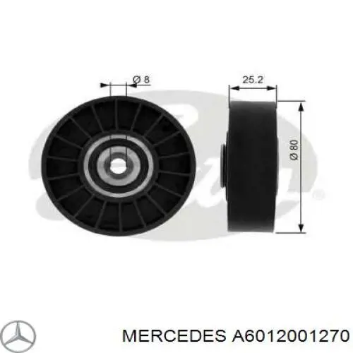 Ролик натяжителя приводного ремня Mercedes A6012001270