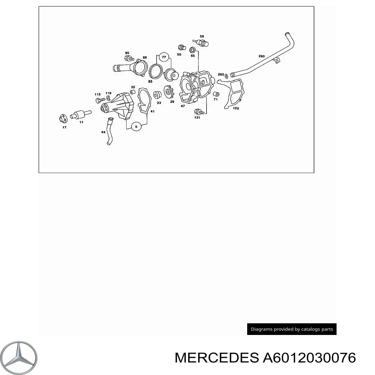 A6012030076 Mercedes vedante de termostato