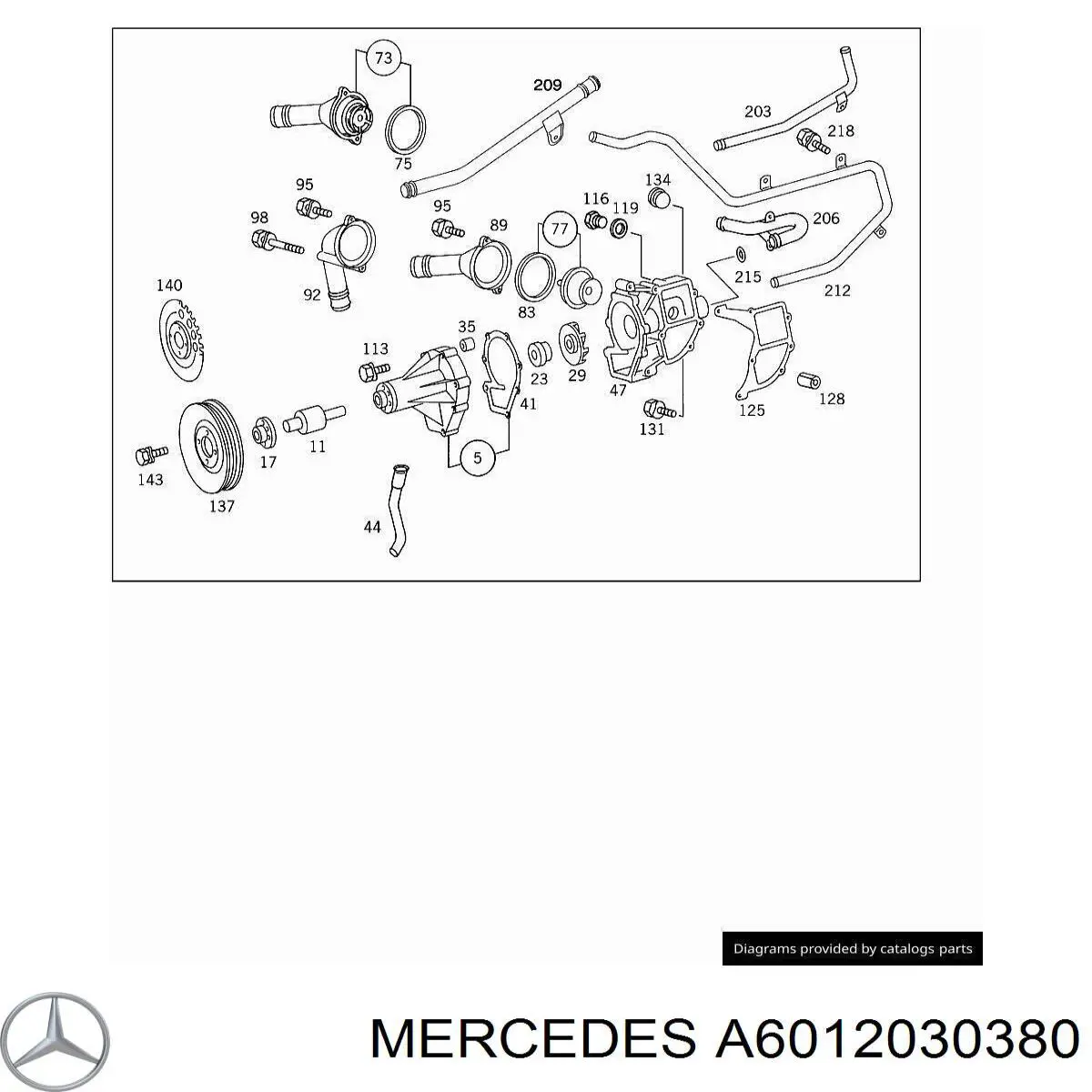 A6012030380 Mercedes прокладка корпуса термостата