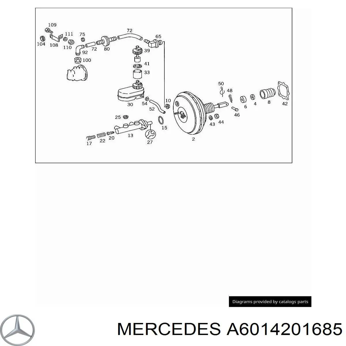 A6014201685 Mercedes трос ручного тормоза передний