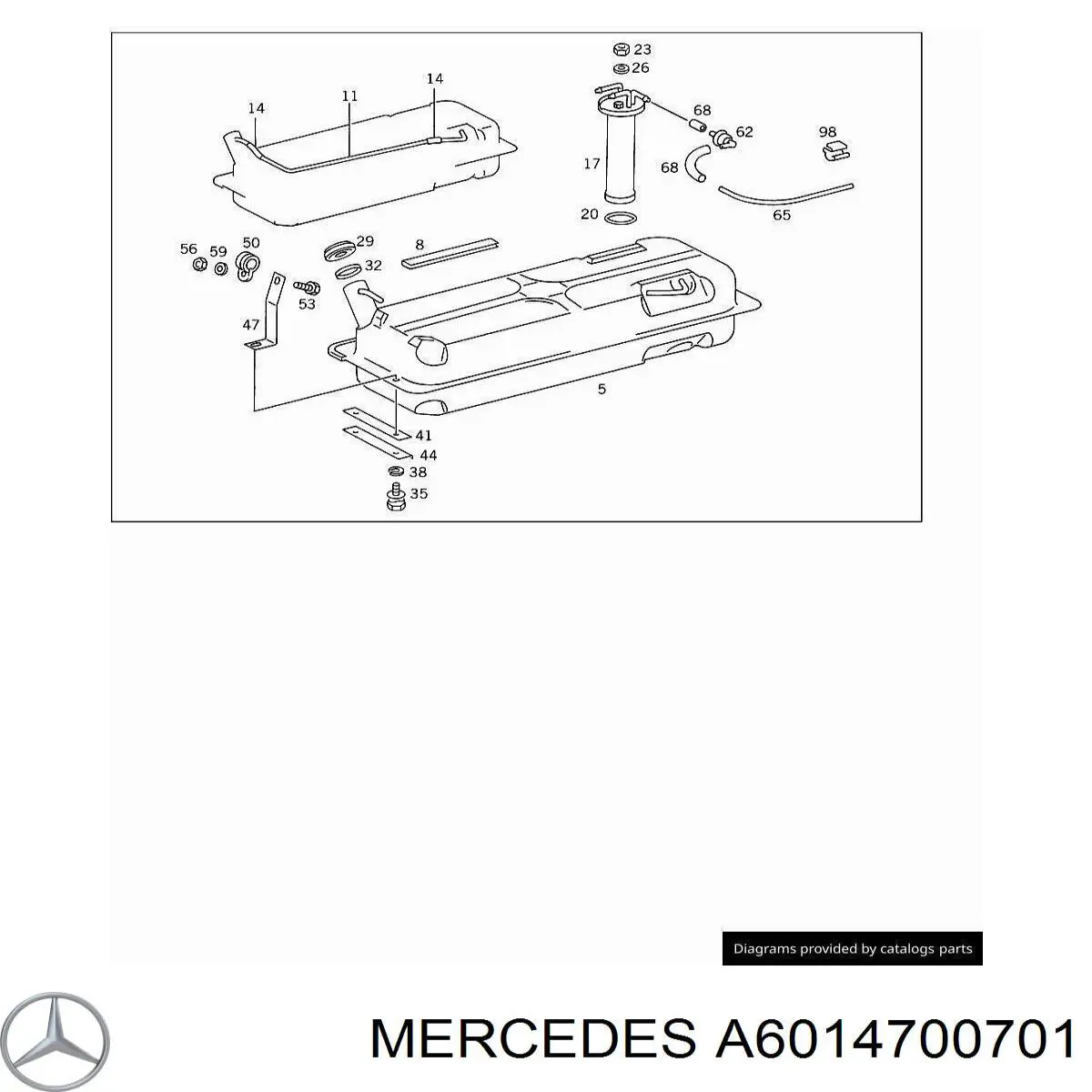 Топливный бак A6014700701 Mercedes