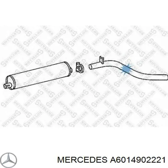 A6014902221 Mercedes silenciador, parte traseira