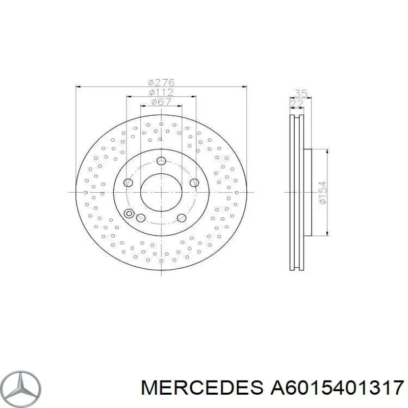 Датчик износа тормозных колодок передний A6015401317 Mercedes