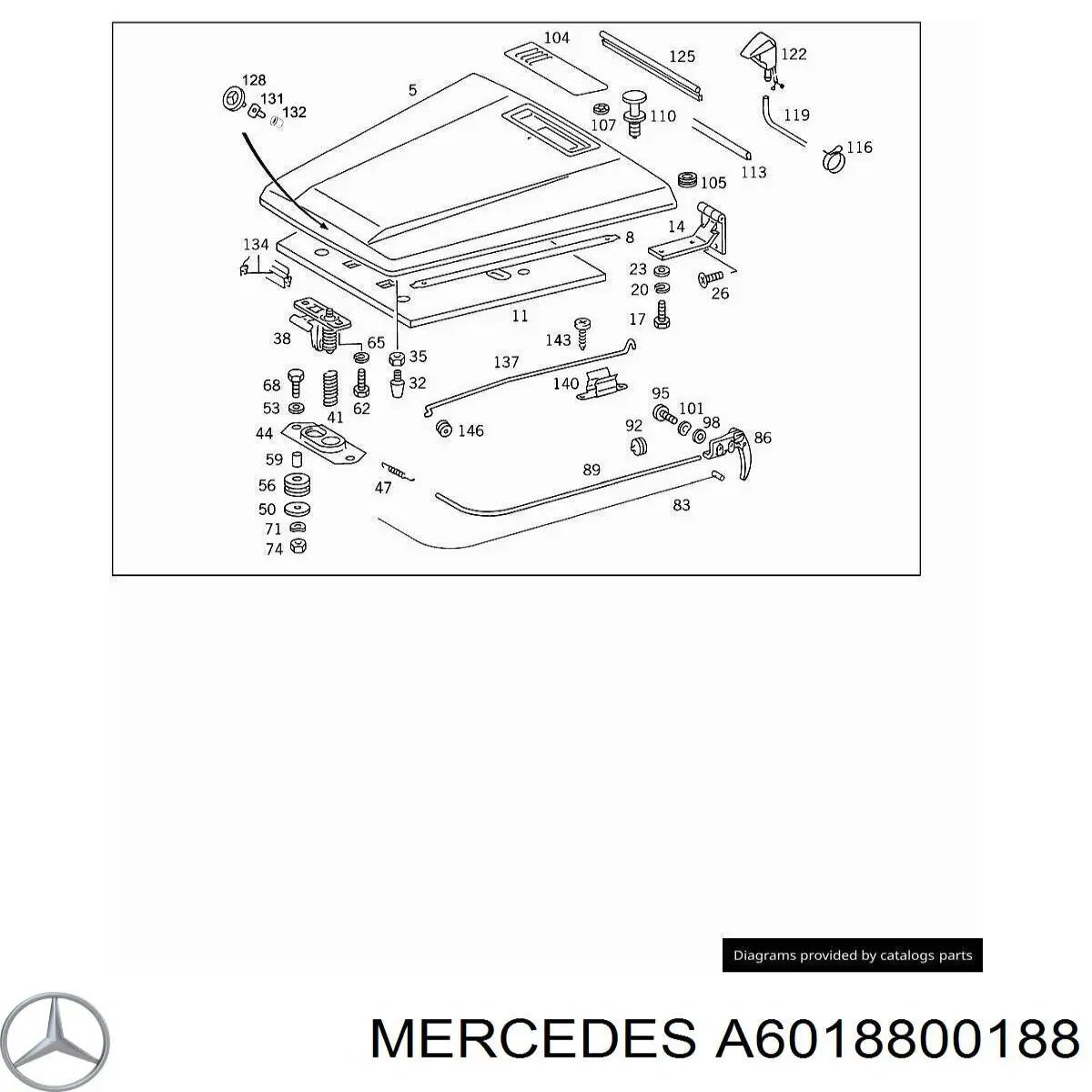 A6018800188 Mercedes Фирменный значек капота