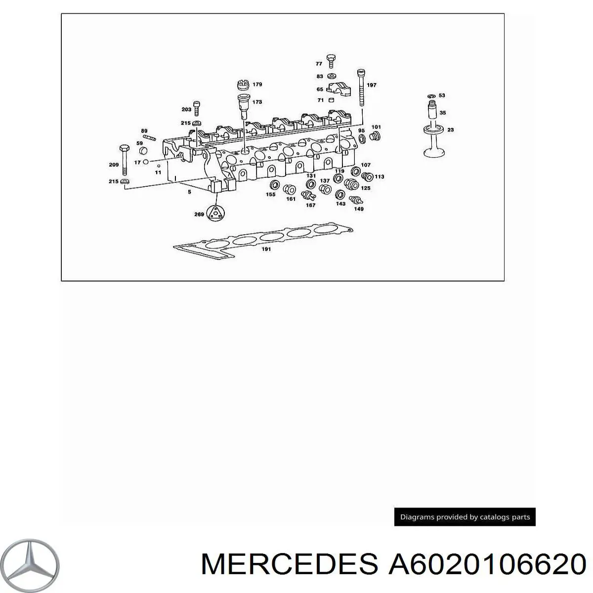 Комплект прокладок двигателя верхний Mercedes A6020106620