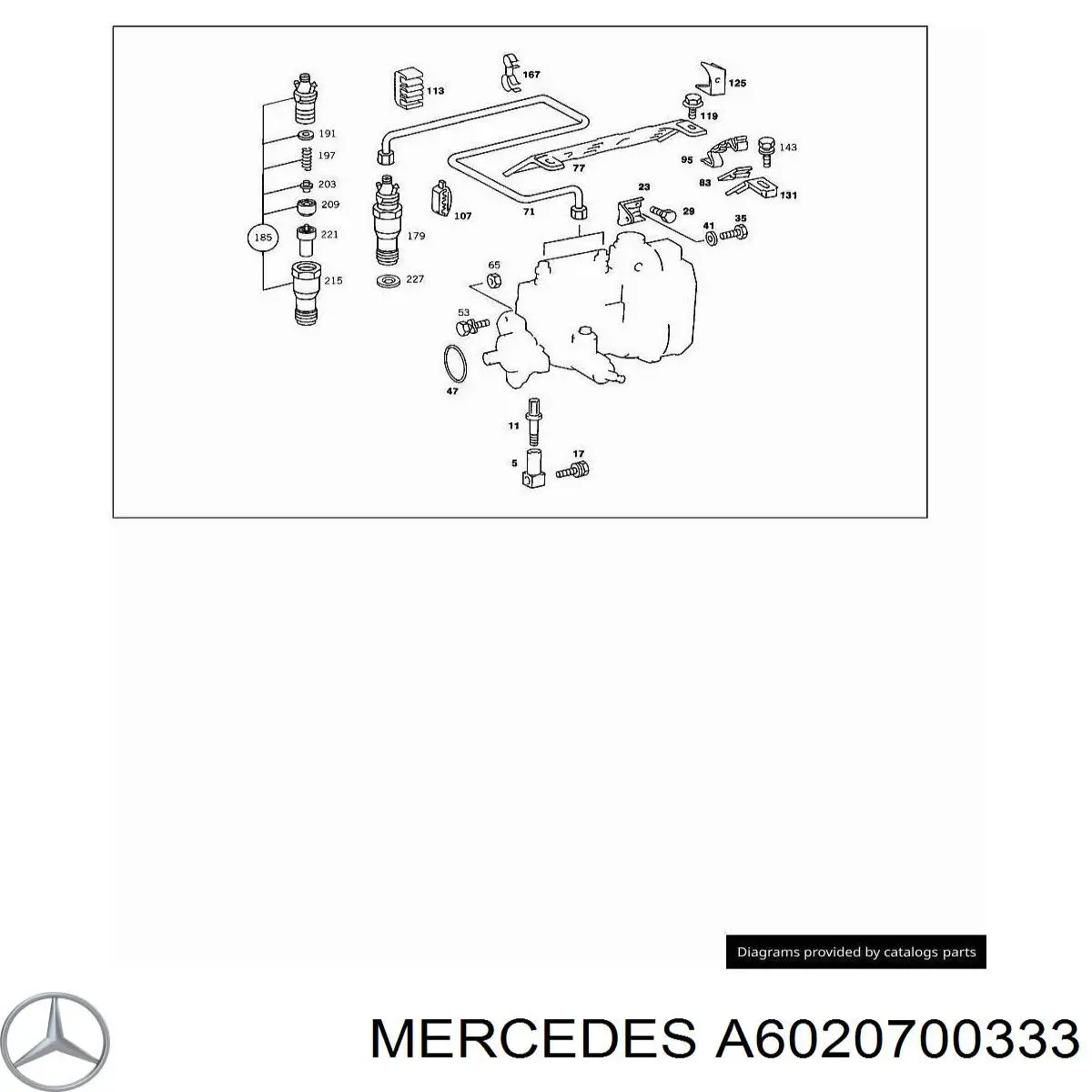 Трубка топливная форсунки 5-го цилиндра Mercedes A6020700333