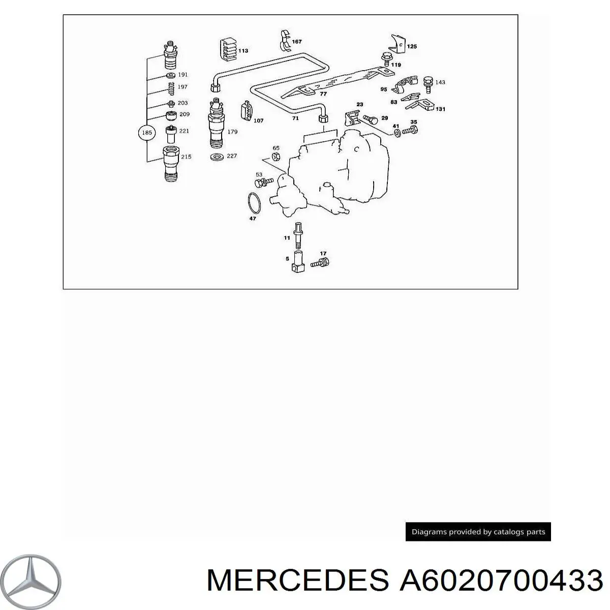 6020700433 Mercedes tubo de combustível do injetor de 5º cilindro