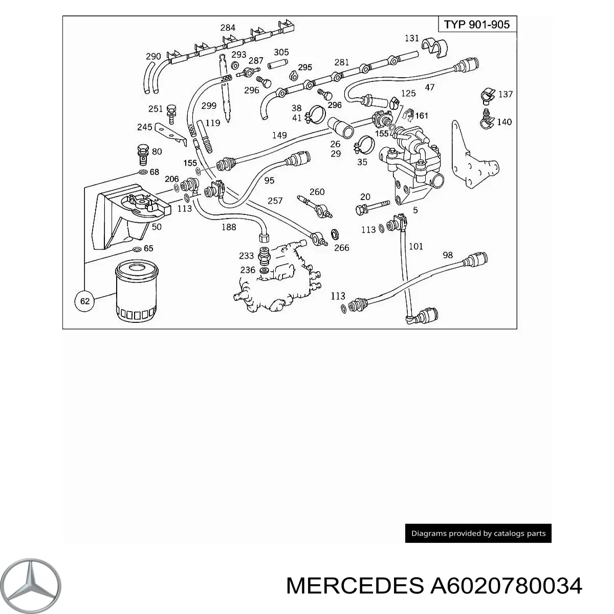 A6020780034 Mercedes штуцер (наконечник форсунки шланга обратки)