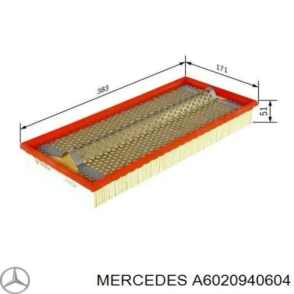 A6020940604 Mercedes Воздушный фильтр двигателя