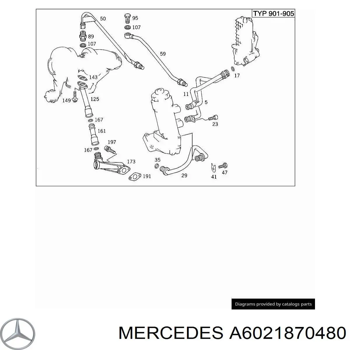 A6021870480 Mercedes vedante de mangueira de derivação de óleo de turbina