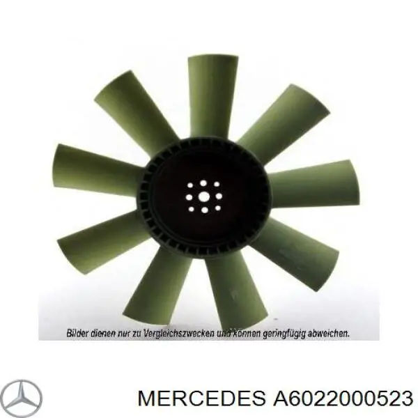 Крыльчатка радиатора охлаждения A6022000523 Mercedes