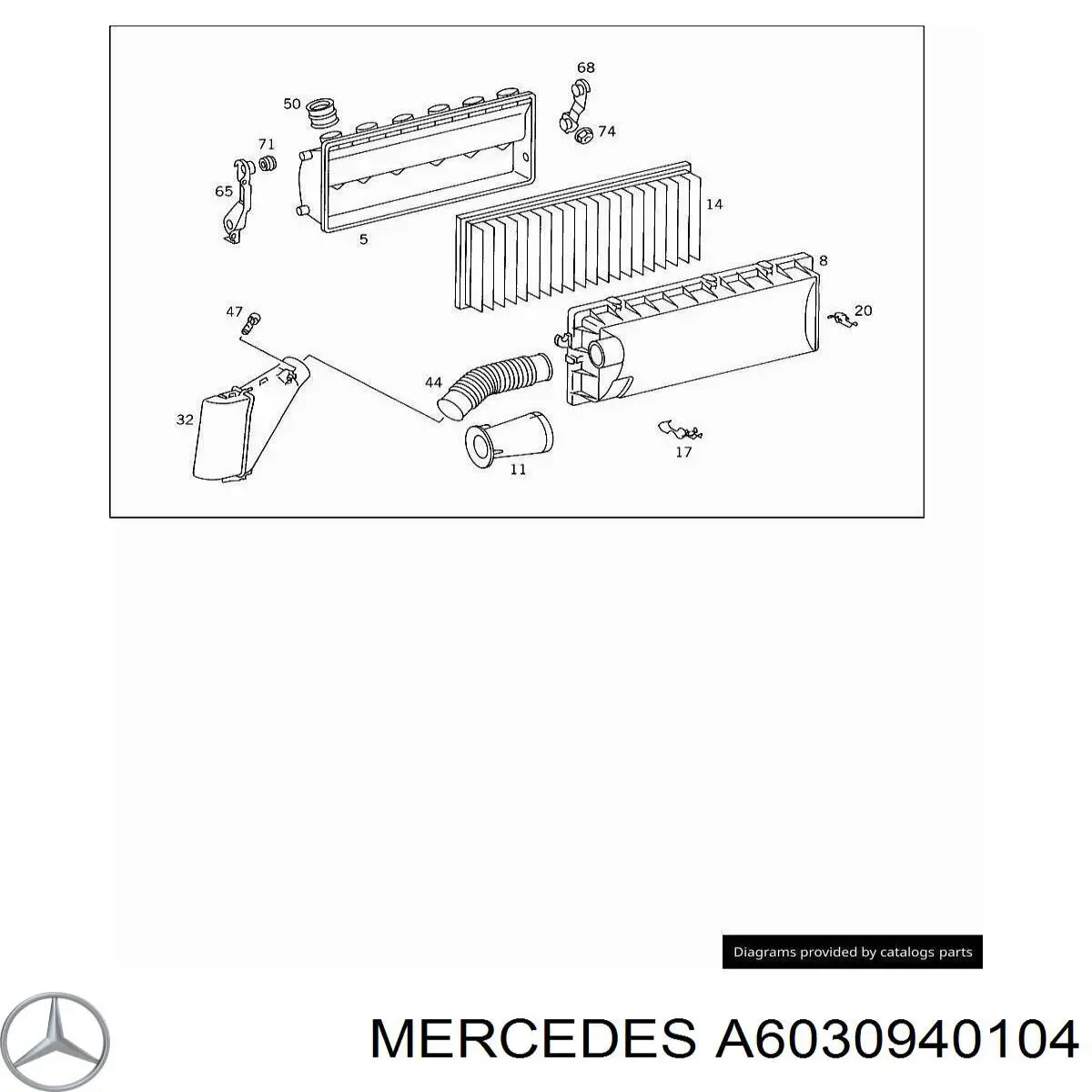 Воздушный фильтр A6030940104 Mercedes