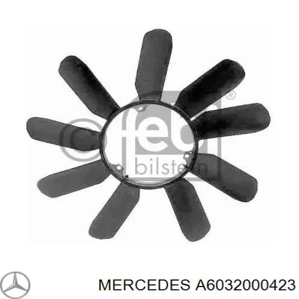 A6032000423 Mercedes ventilador (roda de aletas do radiador de esfriamento)