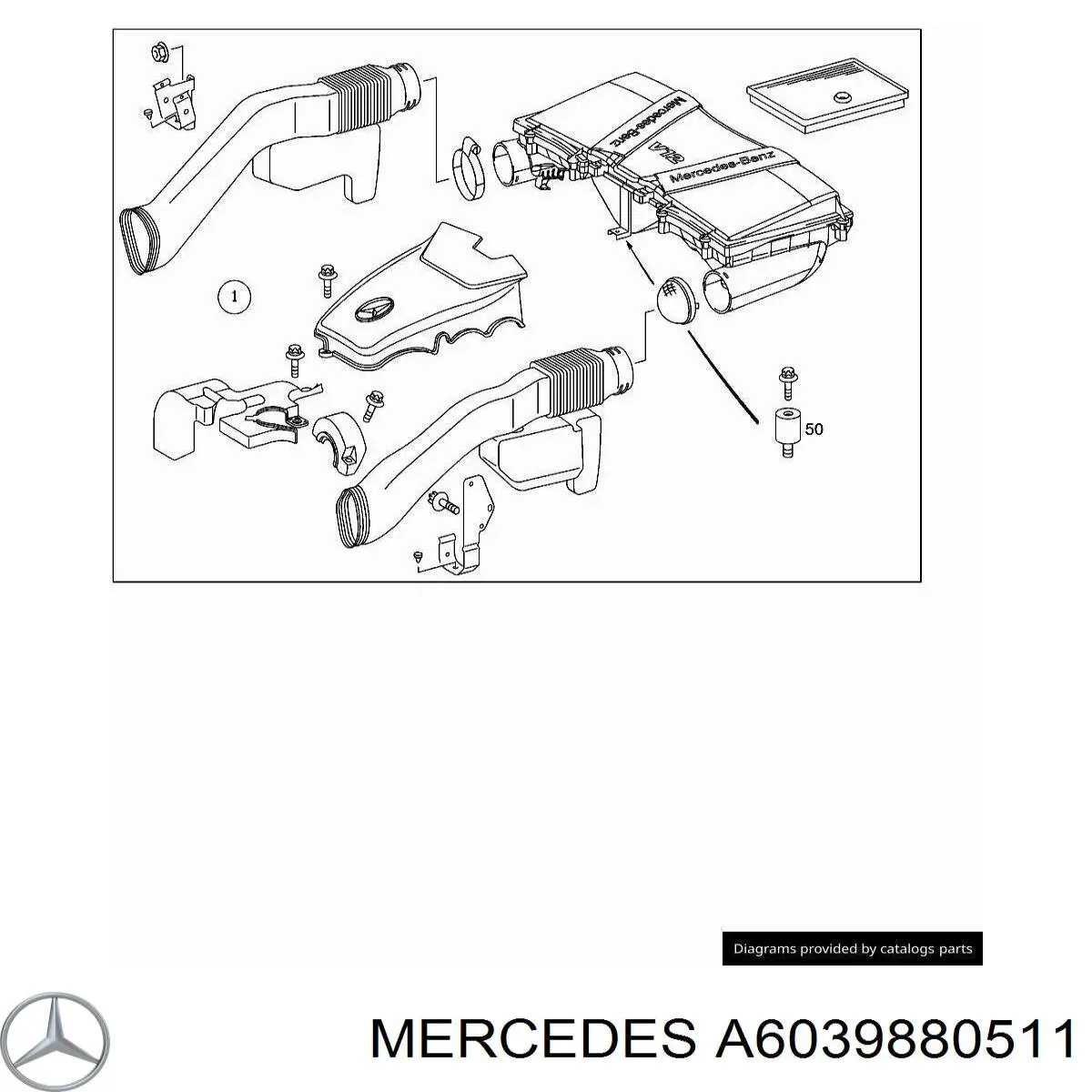 Кронштейн воздушного фильтра A6039880511 Mercedes