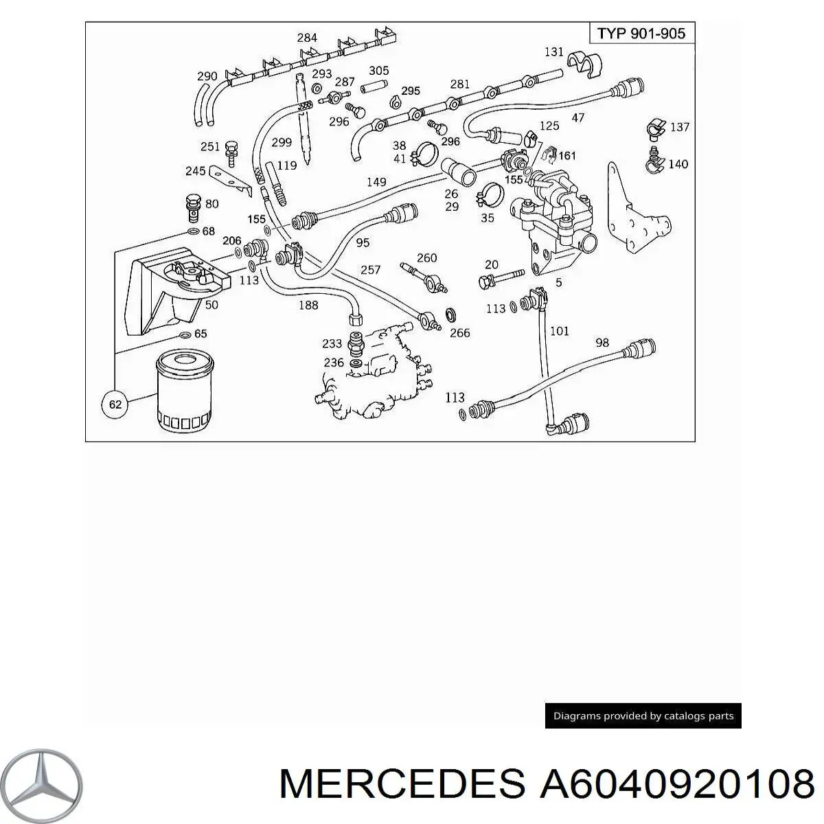 Caixa de filtro de combustível para Mercedes Sprinter (904)
