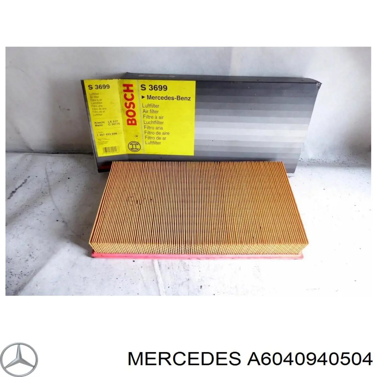 A6040940504 Mercedes filtro de ar