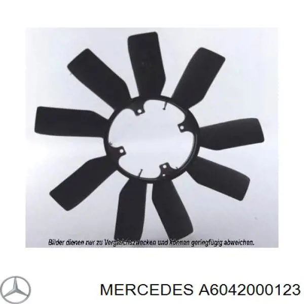 Вентилятор (крыльчатка) радиатора охлаждения Mercedes A6042000123