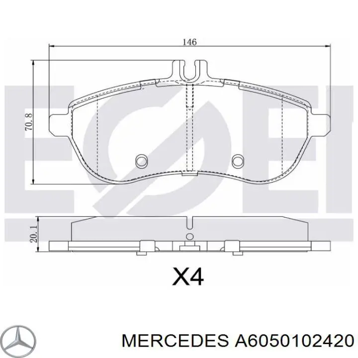 Комплект прокладок двигателя верхний Mercedes A6050102420