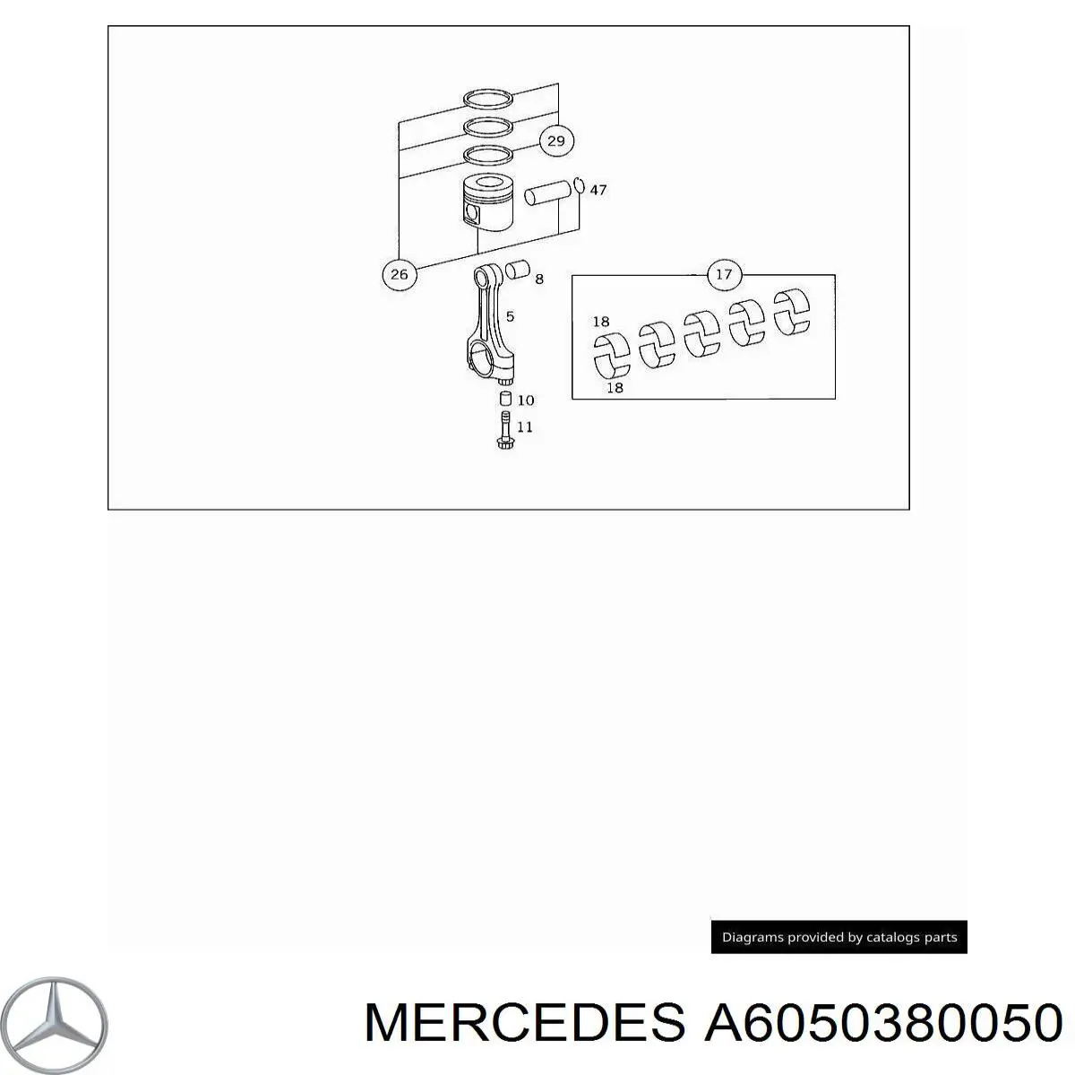 605 038 00 50 Mercedes втулка шатуна