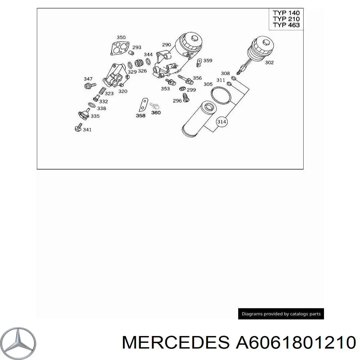 A6061801210 Mercedes caixa do filtro de óleo