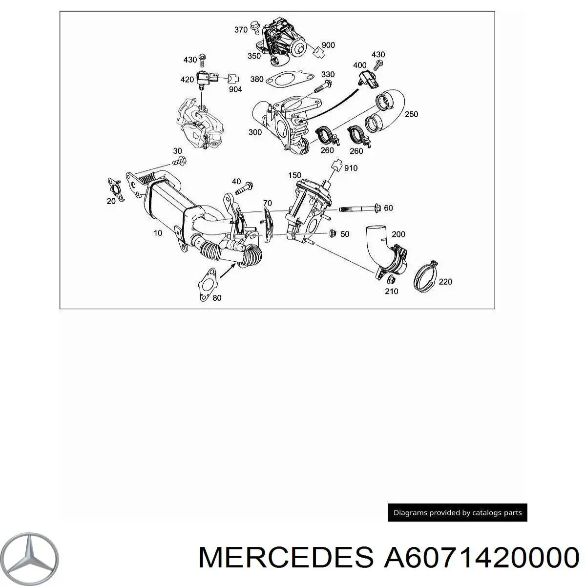 A6071420000 Mercedes vedante de refrigerador egr do sistema de recirculação dos gases