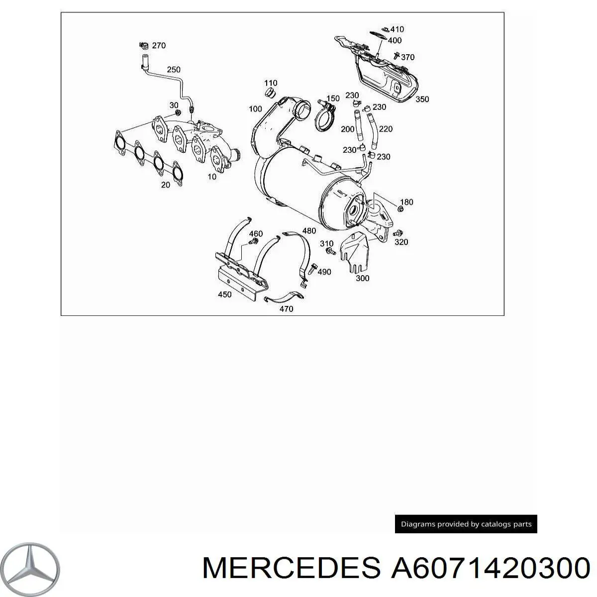 Трубка датчика давления выхлопных газов A6071420300 Mercedes