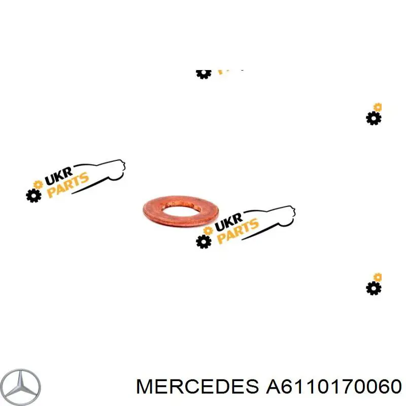Anel (arruela) do injetor de ajuste A6110170060 Mercedes