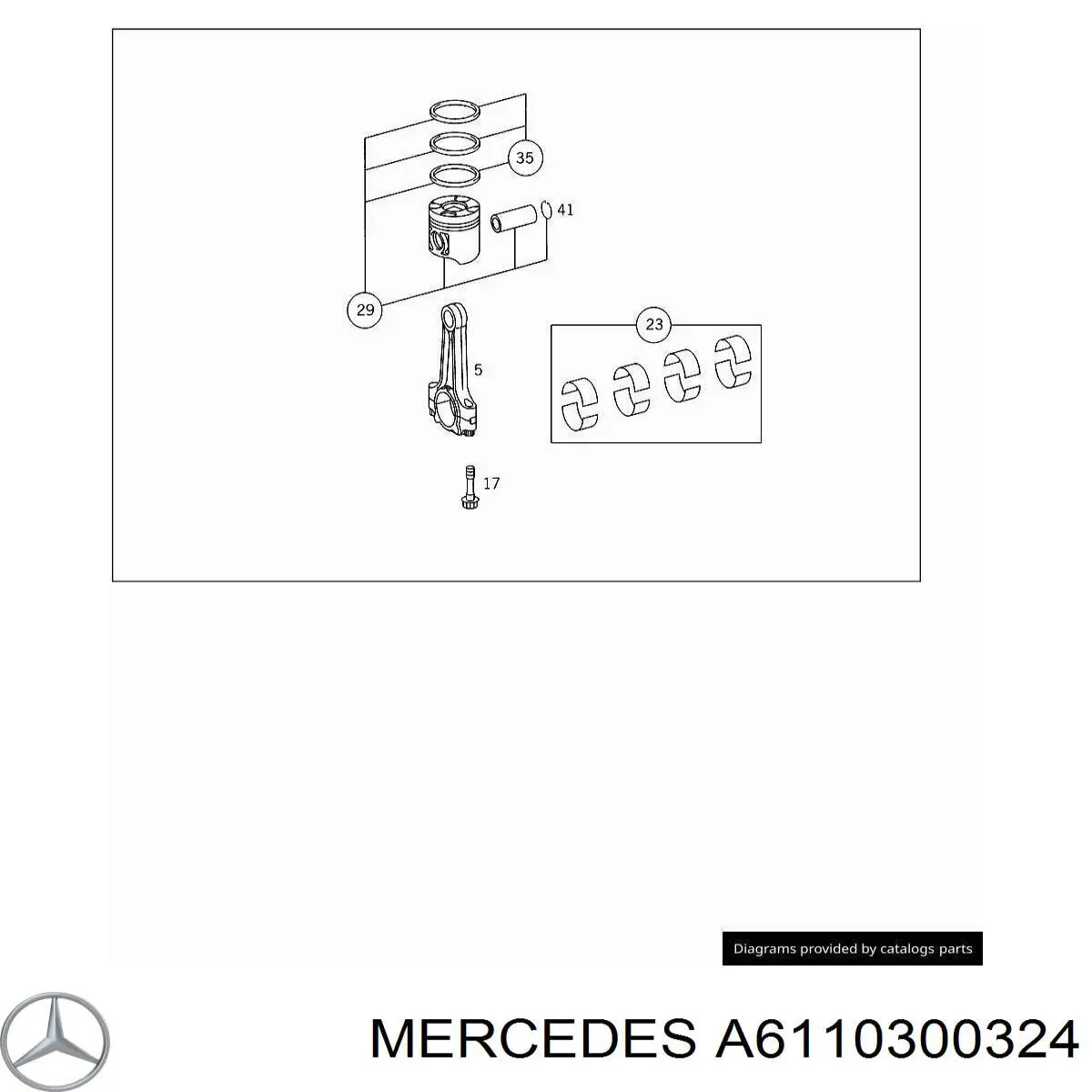 A6110300324 Mercedes кольца поршневые на 1 цилиндр, std.