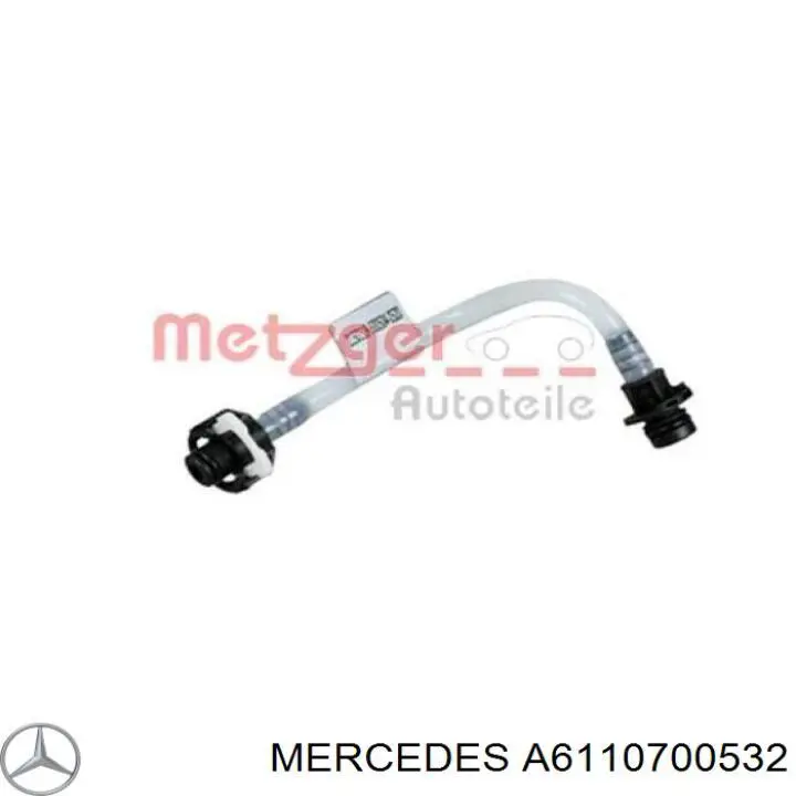 611 070 05 32 Mercedes трубка топливная от теплообменника к фильтру