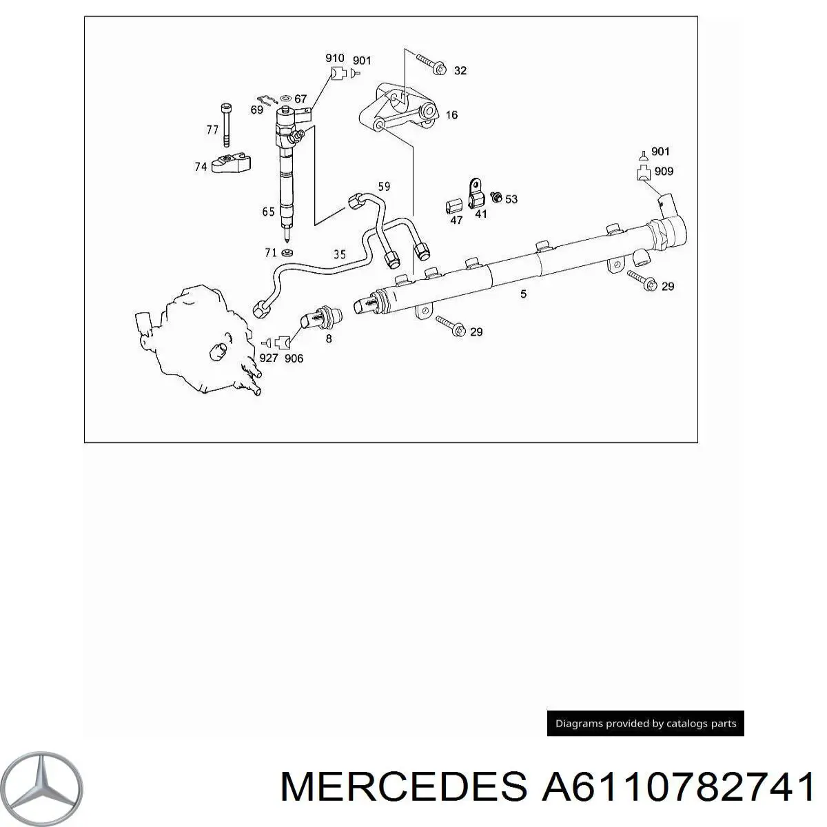 Купить 6110782741 Mercedes Кронштейн крепления форсунки