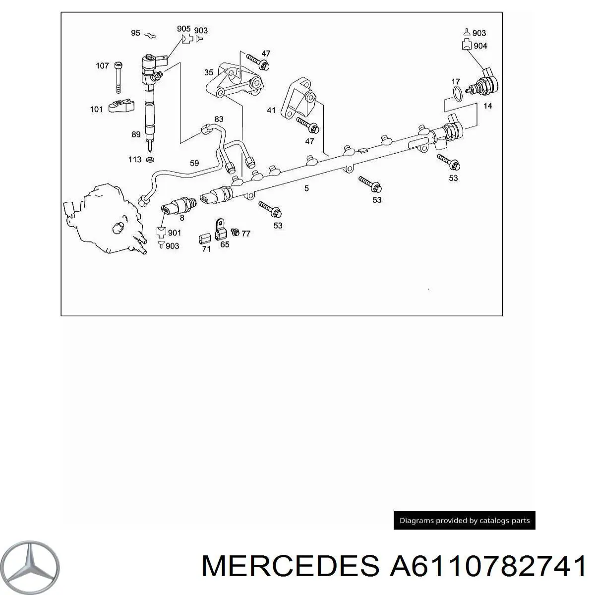 Кронштейн крепления форсунки Mercedes 6110782741 цена, от 2.55 USD