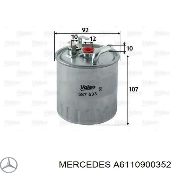 Купить A6110900352 Mercedes Корпус топливного фильтра