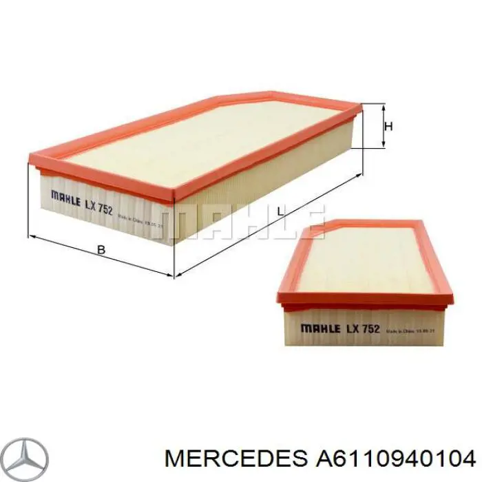 Элемент воздушного фильтра Mercedes A6110940104 цена, от 6.97 USD