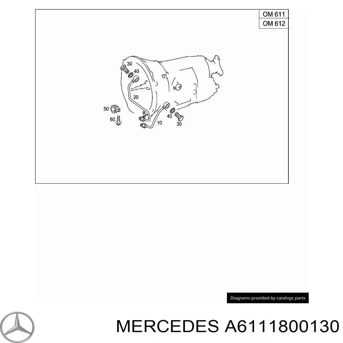 A6111800130 Mercedes Трубка (шланг) охлаждения АКПП, обратка