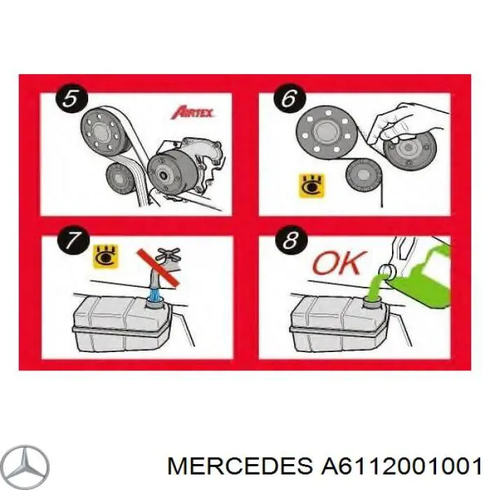 Помпа охлаждения Mercedes A6112001001 цена, от 52.70 USD