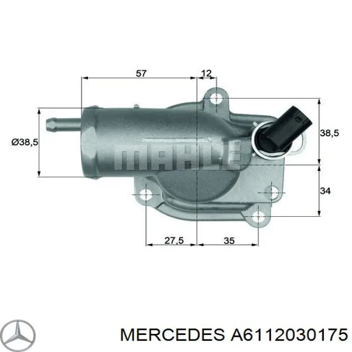 Корпус термостата A6112030175 Mercedes