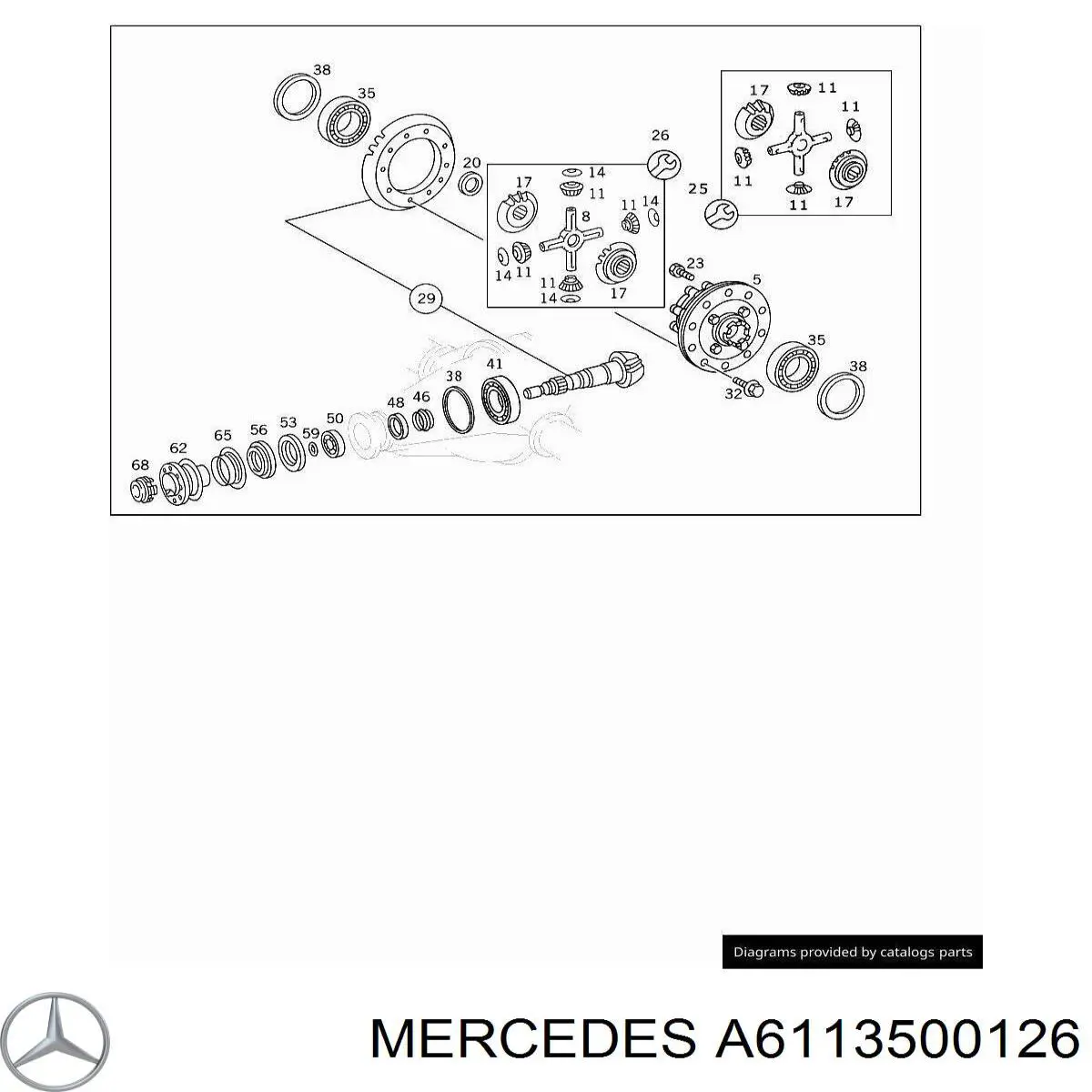 A6113500126 Mercedes kit de reparação de diferencial do eixo traseiro